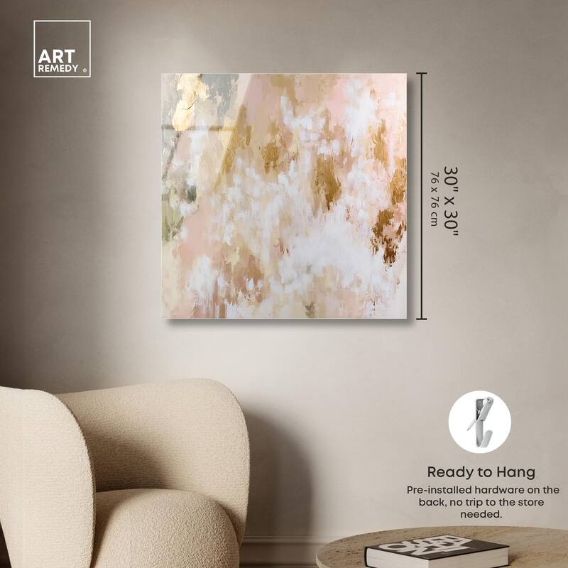 Golden Glimmer Gesture III Acrylic by Art Remedy, Ready to Hang