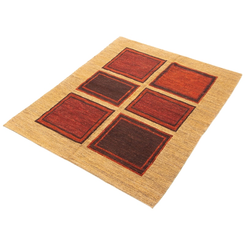 ECARPETGALLERY Flat-Weave Natural Red Wool Tapestry Kilim - 4'10 x 6'5