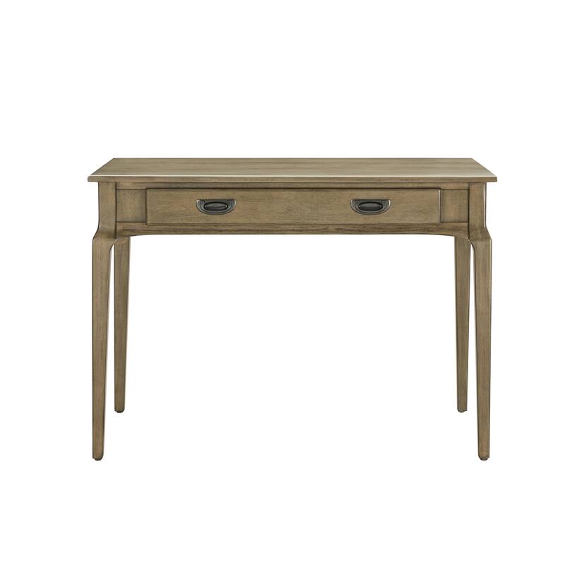 Vintage Laptop Desk with Keyboard Drawer - 42" Computer Writing Table, Smoke Gray Office Desk