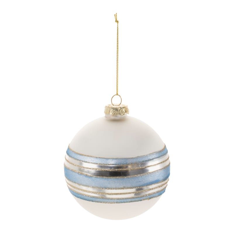 Striped Glass Ball Ornament (Set of 6) - N/A