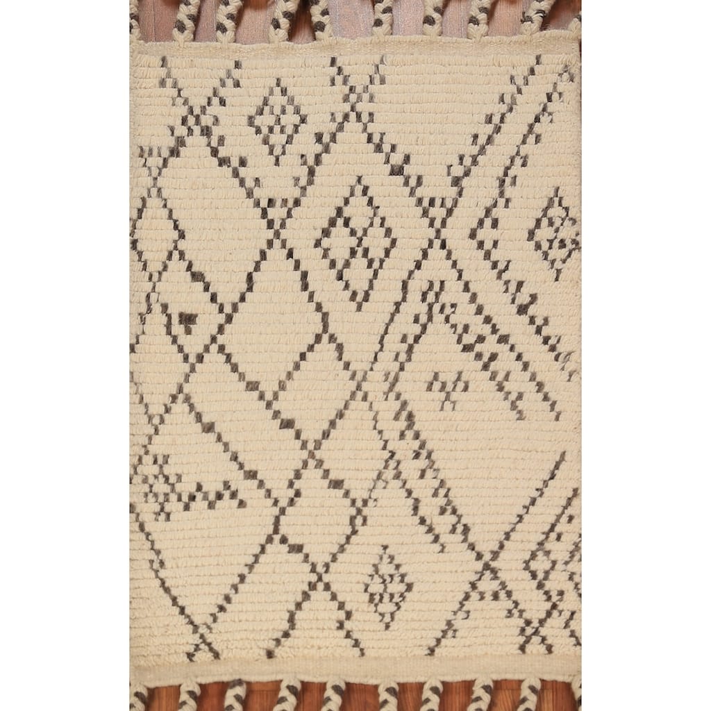 Earth Tone Moroccan Indian Accent Rug Hand-Knotted Wool Carpet - 2'0"x 3'0"