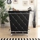 preview thumbnail 7 of 10, Furniture of America Mine Contemporary 47-inch Wide Faux Leather Tufted Bar Table Black