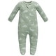 preview thumbnail 1 of 1, 100% Organic Cotton Zip Footed Pajamas - Feather Green 0-3 Months