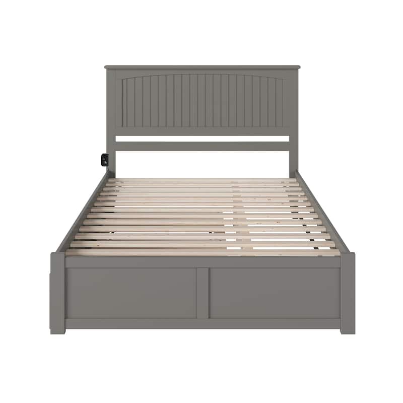 AFI Nantucket Solid Wood King Platform Bed with Footboard and Twin XL Trundle