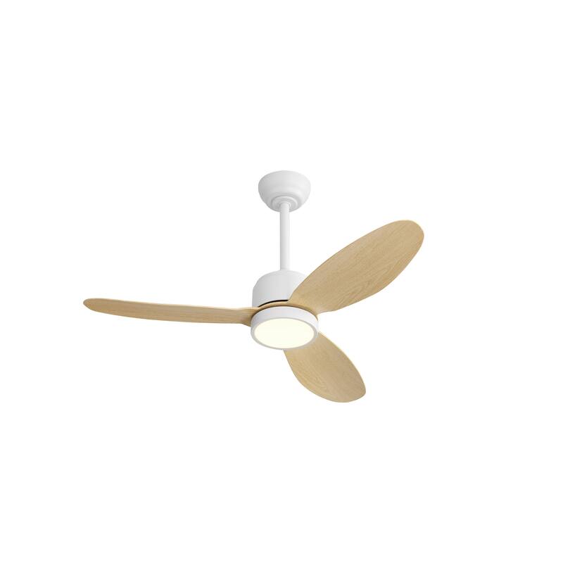 MLiAN 42 in 3 ABS Blades Indoor and Outdoor Ceiling Fan with Integrated LED and Remote Downrod