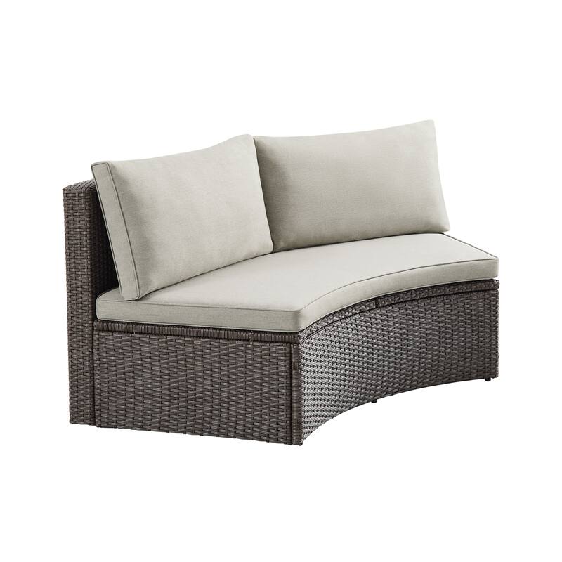 Corvus Fiji Half Round 8-piece Outdoor Wicker Sectional Curved Sofa Set