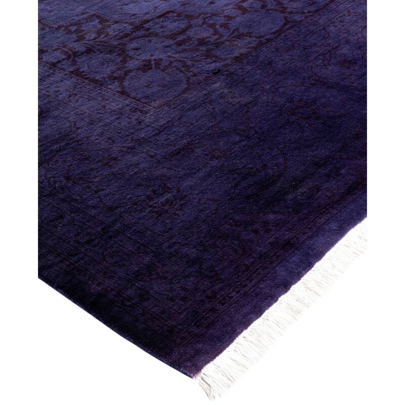 Overdyed One-of-a-Kind Hand-Knotted Area Rug - Purple - 8' 2" x 10' 4"