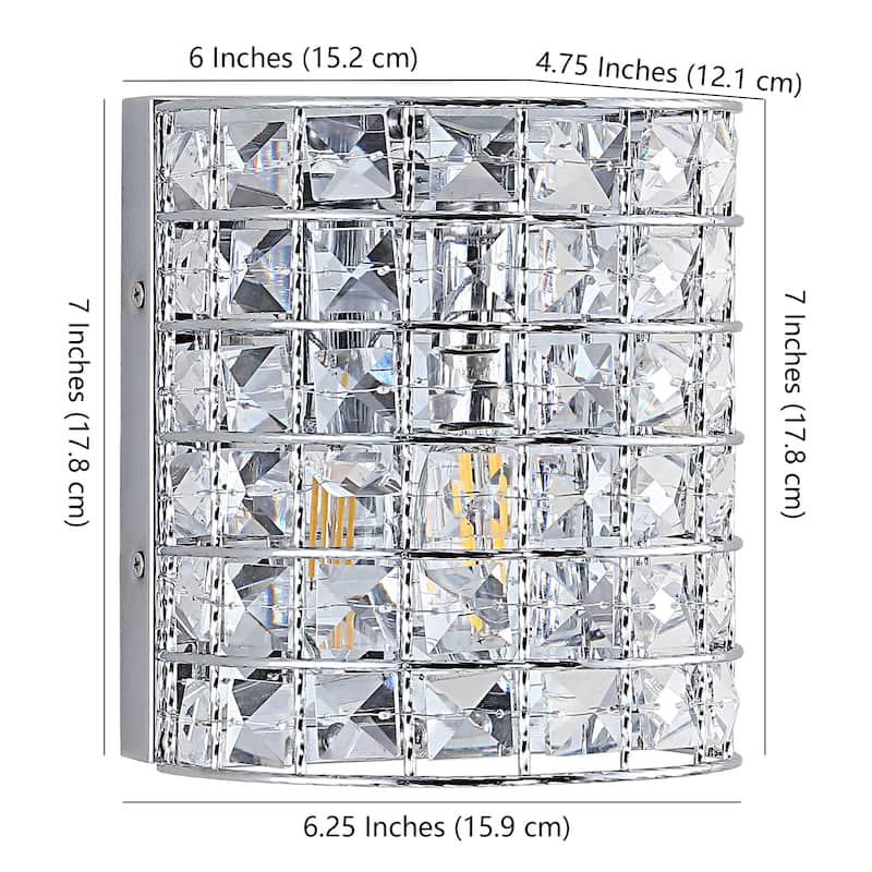Jayne Deco 3-Light Metal/Crystal Classic Glam LED Vanity Light, by JONATHAN Y