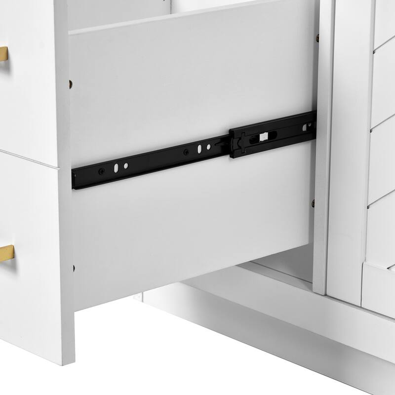 GDFStudio - Montvale Modern Freestanding Bathroom Vanity with Ceramic Sink and 3 Storage Drawers & Soft Closing Doors - 30'W