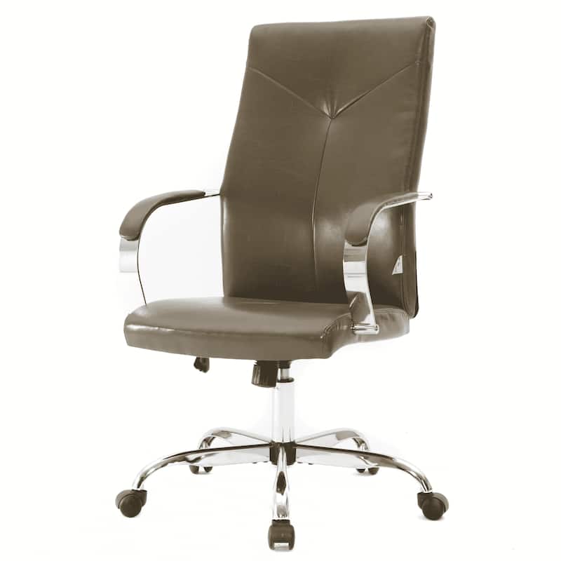 Sonora Ergonomic High Back Leather Office Chair with Lumbar Support, Adjustable Height, Tilt Lock, Chrome Frame & Swivel Casters