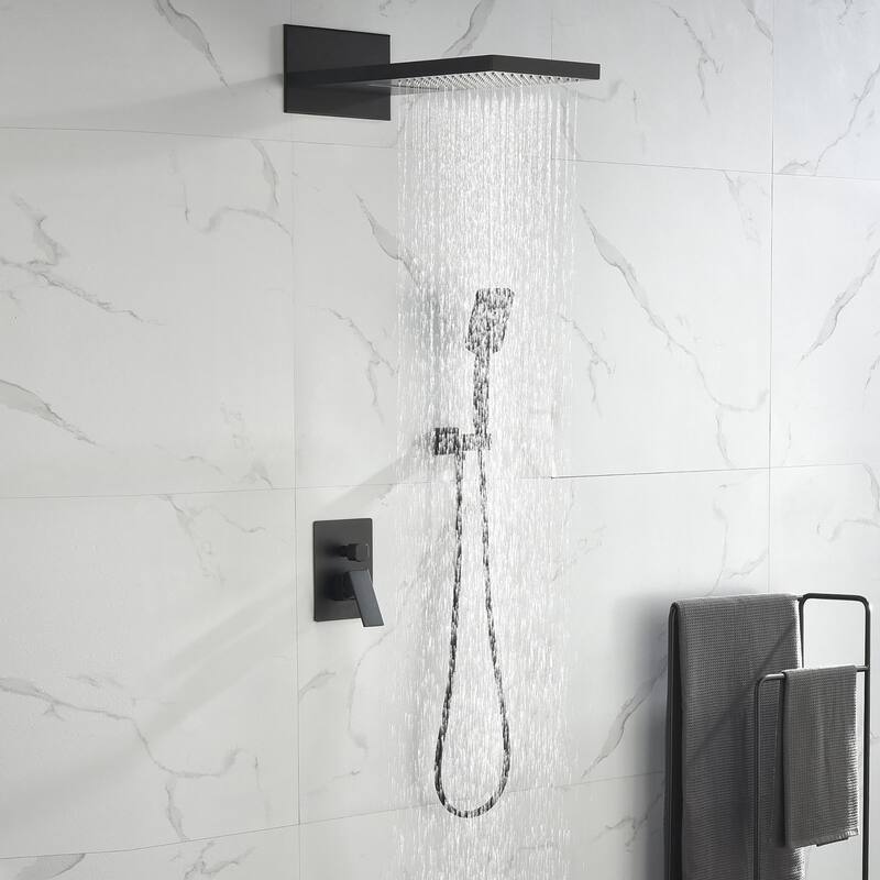 9-in Wall Mounted Shower System with Square Rain Shower Head