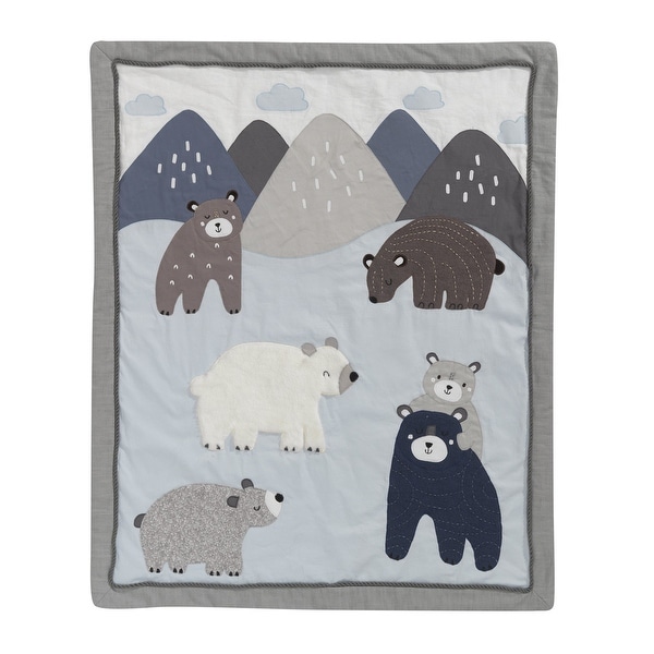 Lambs Ivy Signature Montana Blue Gray Woodland 5 Piece Baby Crib