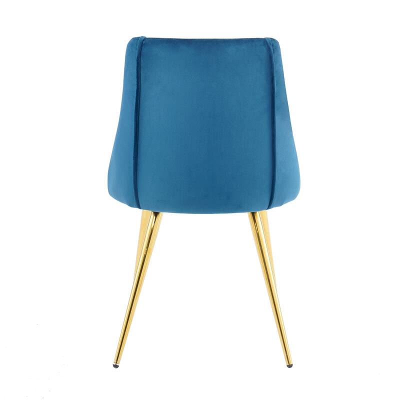Set of 4 Modern Simple Velvet Dining Chair with Metal Legs