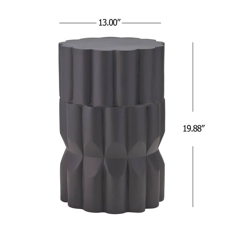 Christopher Knight Home - Modern Handmade 13" Lightweight MgO Geometric Accent Side Table for Indoor and Outdoor Use