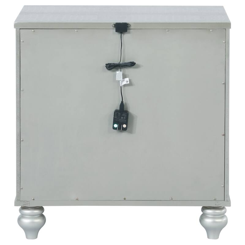 Menlo Silver Metallic 2-drawer Nightstand