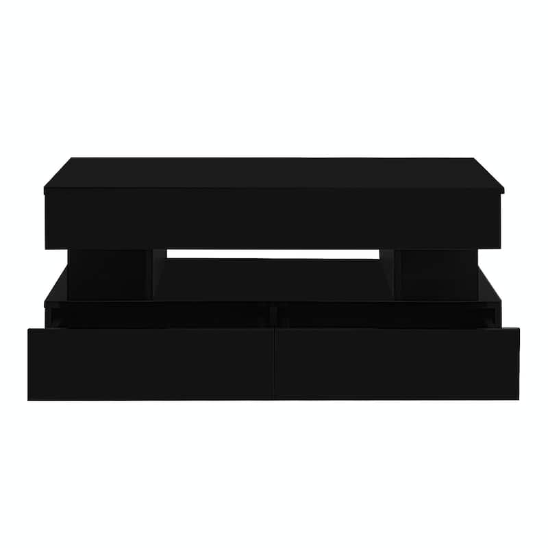 Lift-Top Coffee Table with 2 Drawers, Modern Coffee Table with Adequate Hidden Compartment