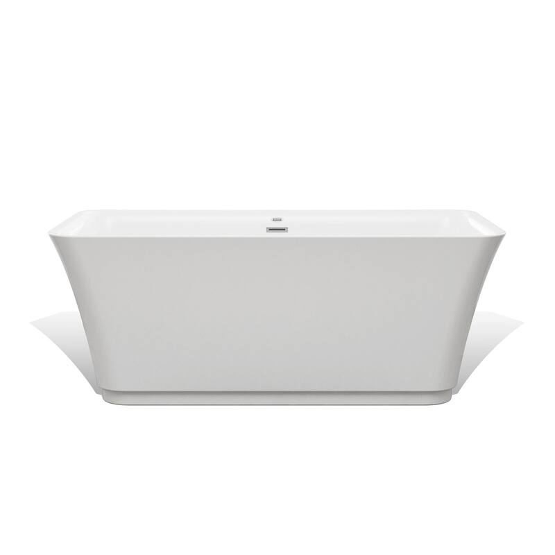 Empava 59 in Acrylic Freestanding Bathtub Soaking SPA Tub in White