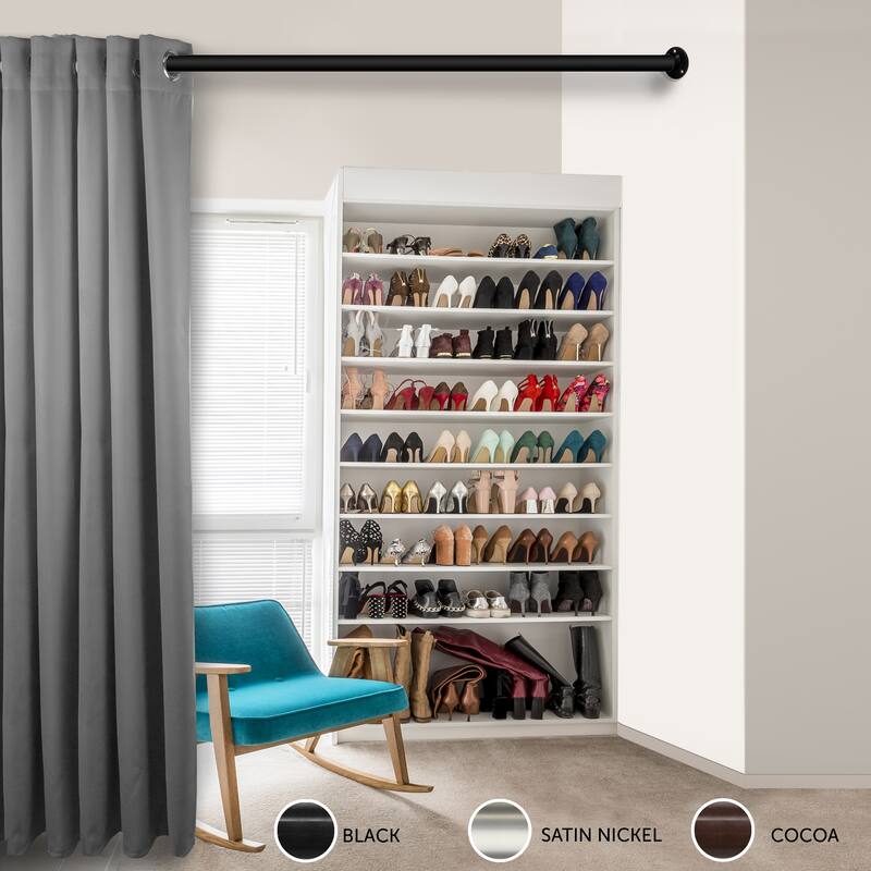 InStyleDesign 1.5" Premium Heavy Duty Adjustable Room Divider Rod and Socket Set