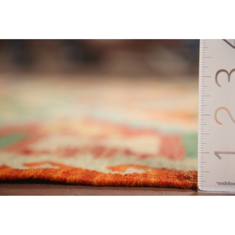 Hand Woven Oriental 100% Wool Carpet Southwestern Geometric Multi-Colored Kilim Area Rug - 6' 10'' X 5' 0''