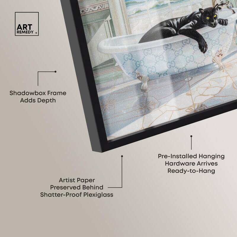 Panther Arch Bathroom Glam Shadowbox by Art Remedy