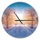 preview thumbnail 8 of 8, Designart 'Winter Landscape in City Park' Oversized Traditional Wall CLock