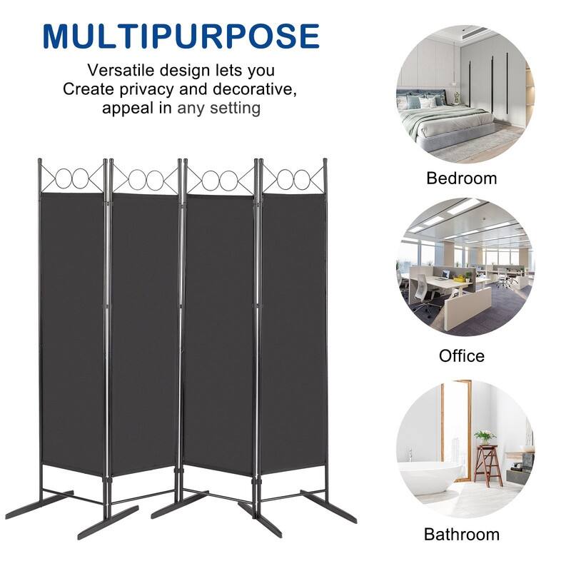 6FT Top With Shape Polyester Cloth Plastic Feet Carbon Steel Frame Foldable Screen