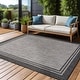 preview thumbnail 6 of 9, Washable Bordered Indoor Outdoor Rug for Patio, Deck, Porch