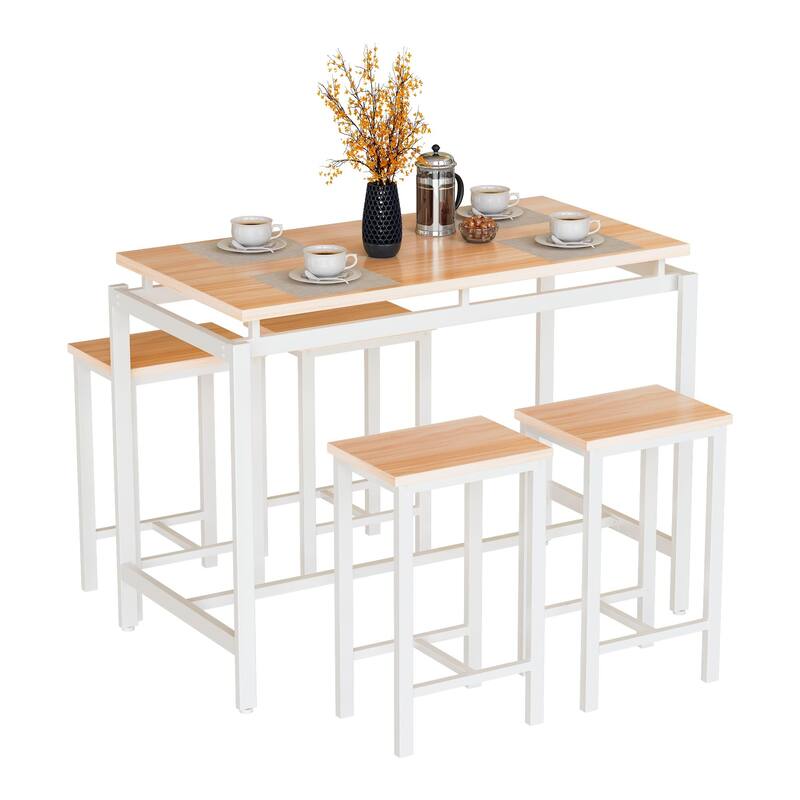 Mieres Modern Farmhouse Counter Height Pub 5-piece Dining Set