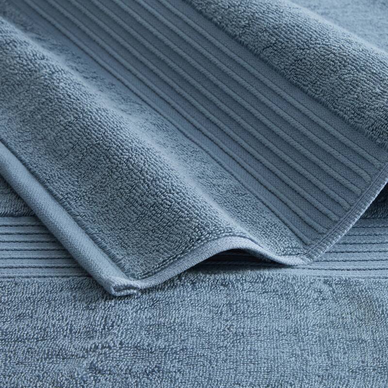 TOWN & COUNTRY EVERYDAY 4-Piece Solid Dobby Border Bath Towel Set - 30"x58"