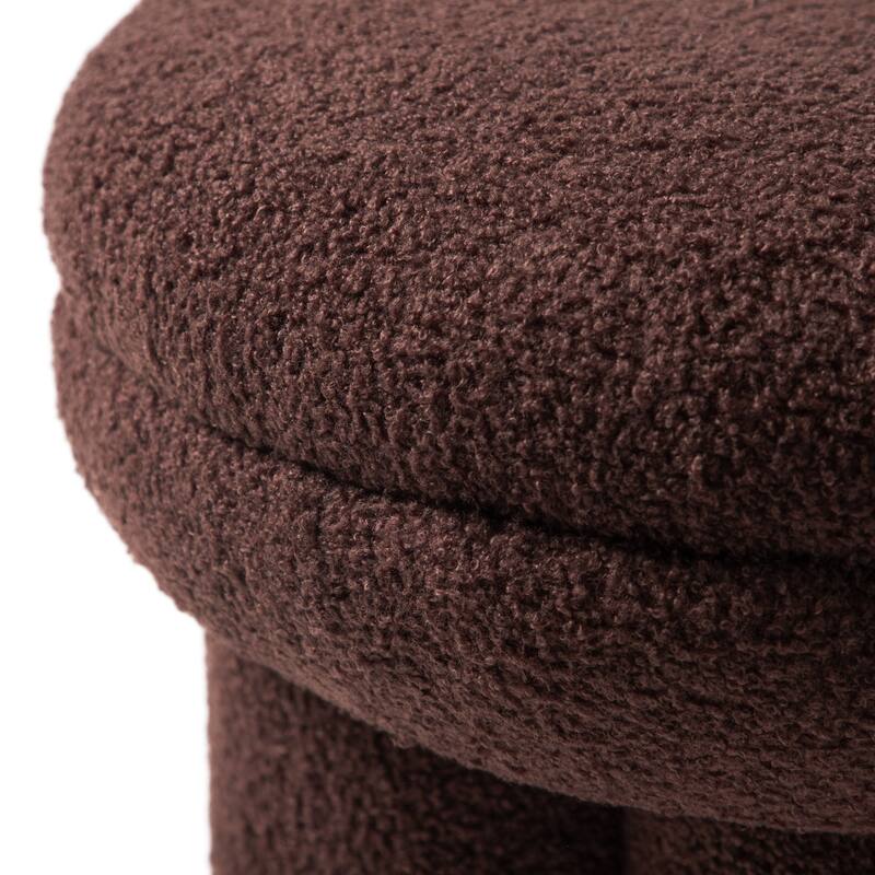 Furniture of America Ronan Modern 18-inch Mushroom Upholstered Ottoman