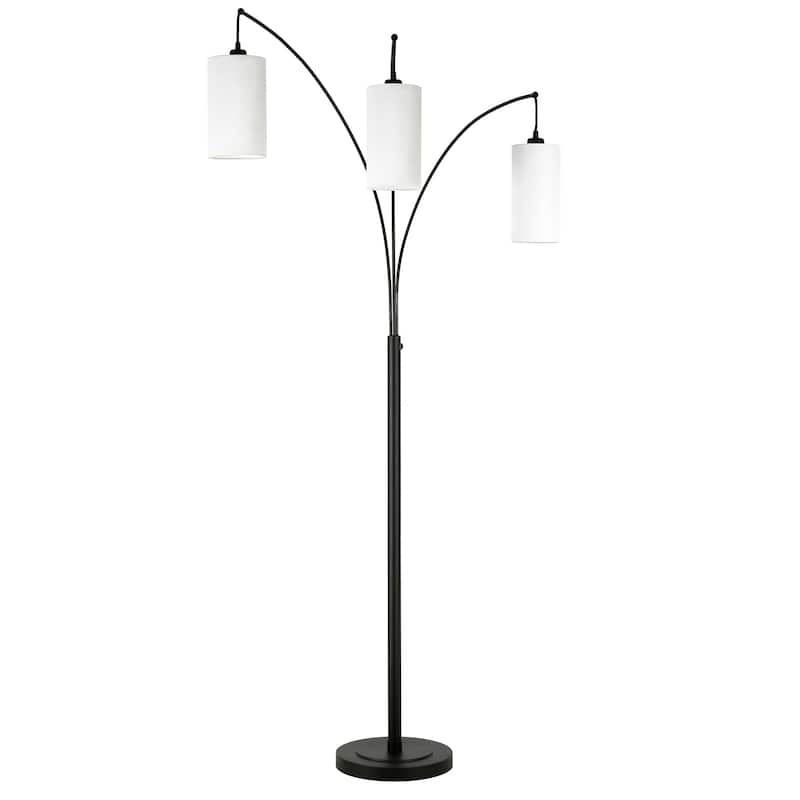 Aspen 3-Light Torchiere Floor Lamp with Fabric Shade - Blackened Bronze