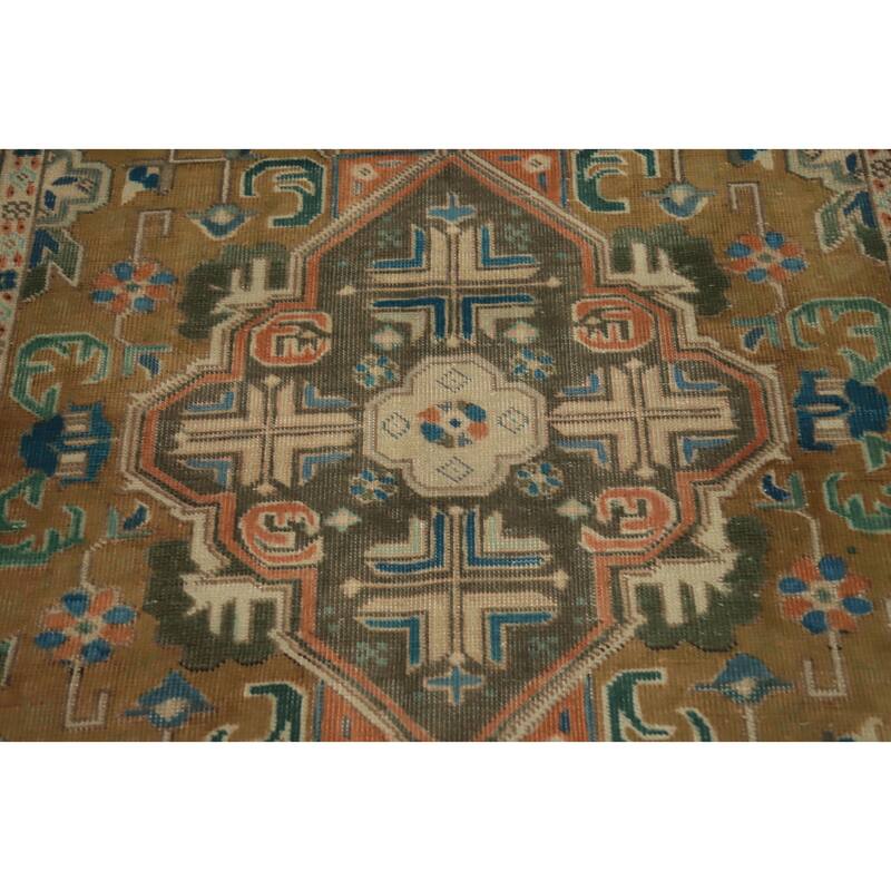 Hand Knotted Oriental 100% Wool Carpet Traditional Medallion Brown Tabriz Area Rug - 6' 4'' X 4' 10''