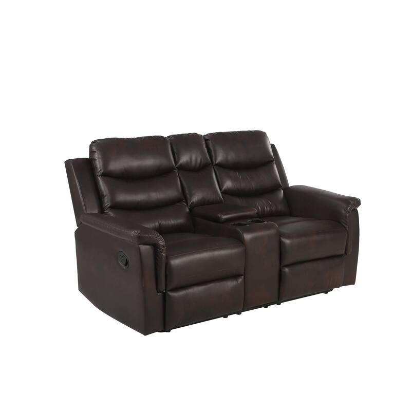 2-Seater Motion Sofa Black Pu