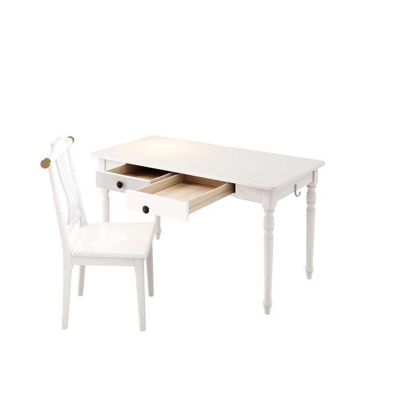Solid Wood Writing Desk with Chair
