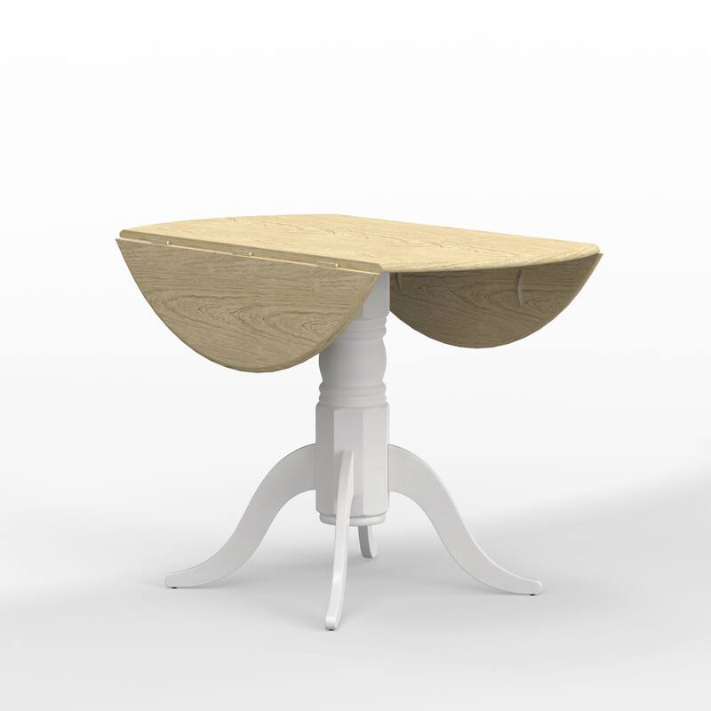 5-Piece Dining Set, 42" Round Drop-Leaf Table and X-Back Chairs