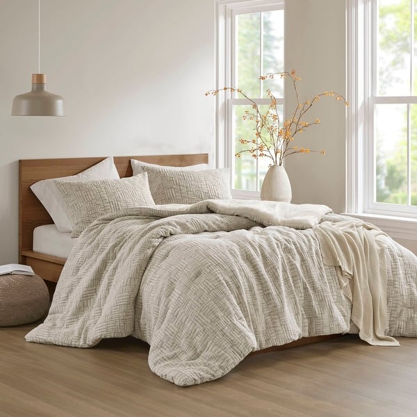 Chapel Hill Harper Oversized Cotton Matelasse Comforter Set - Brown - Full