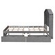 preview thumbnail 6 of 7, Full Size Wood Platform Bed with House-Shaped Storage Headboard and 2 Drawers, Gray Finish