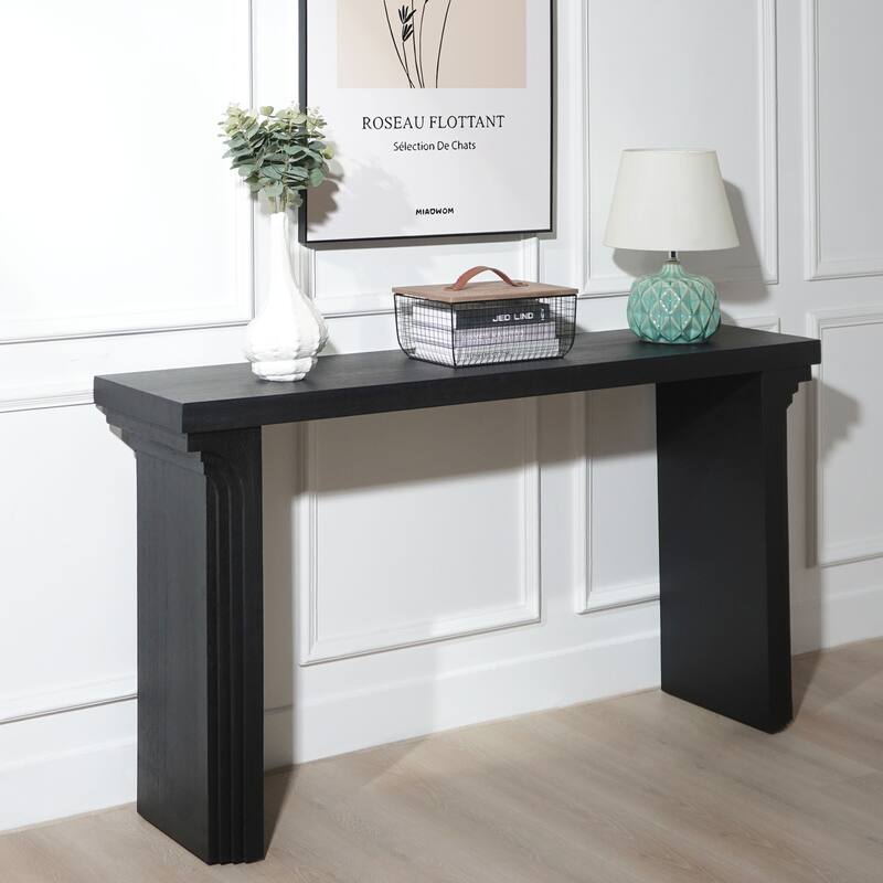Modern Minimalist Wooden Console Table, Hallway Tables with Curved Legs