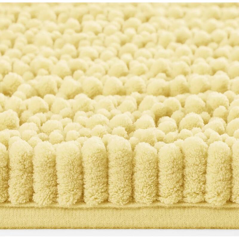 Yellow Soft Cozy Plush Chenille Contour Bath Mat Bathroom Rug