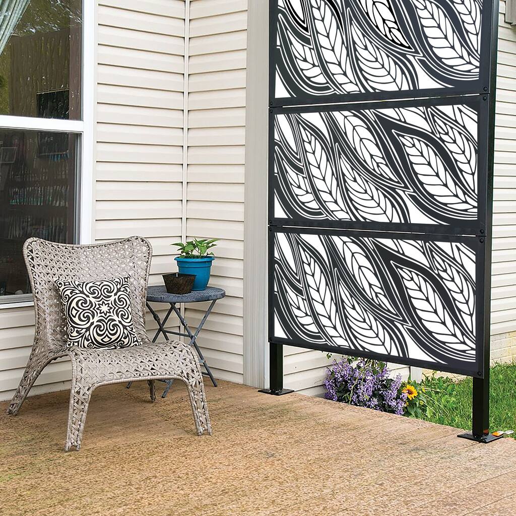 HighlanderHome Freestanding Modular Metal Privacy Screen, 4FtX 6Ft