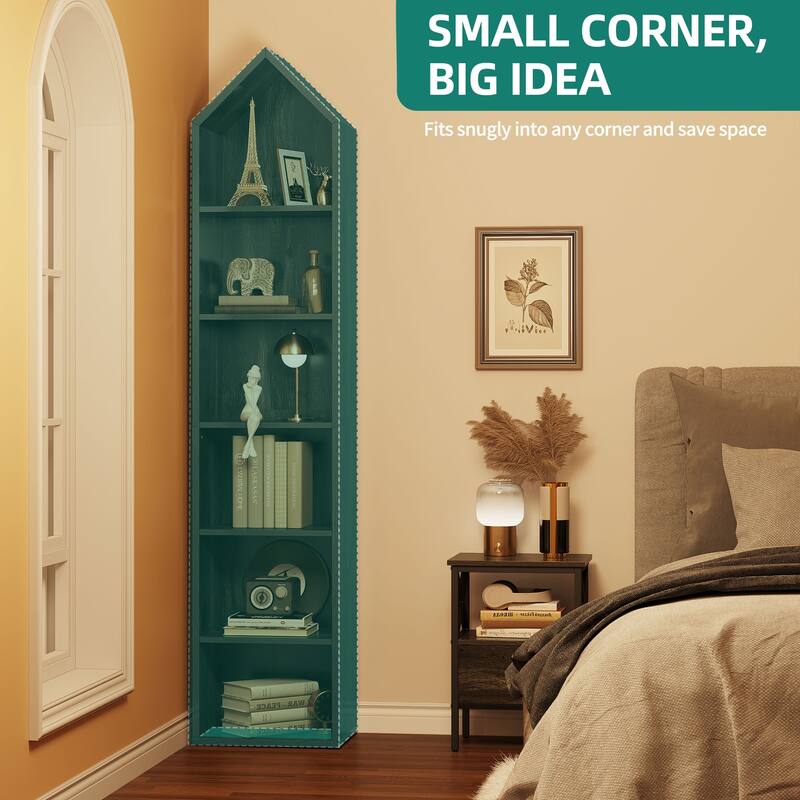 Moasis 6 Tier Tall Narrow Bookshelf and Bookcase Cube Storage Organizer