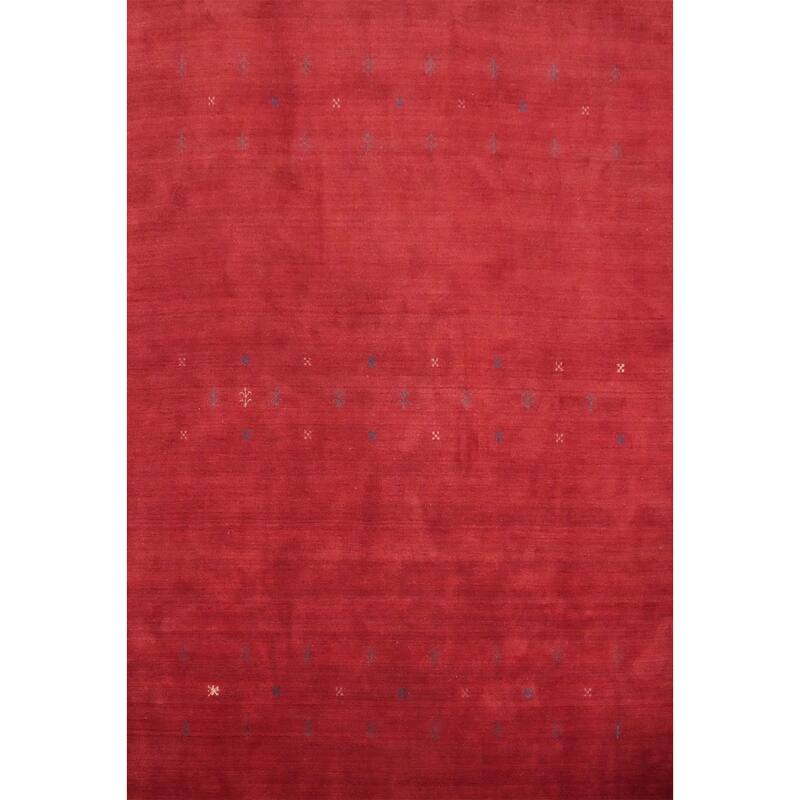 Hand Knotted Oriental 100% Wool Carpet Tribal Tribal Red Gabbeh Area Rug - 9' 7'' X 8' 2''
