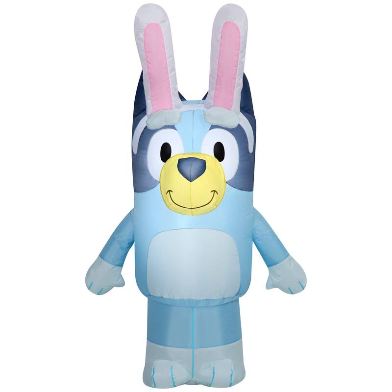 Gemmy Airblown Inflatable 4ft Bluey w/Pink Bunny Ears Bluey Easter Yard Decor