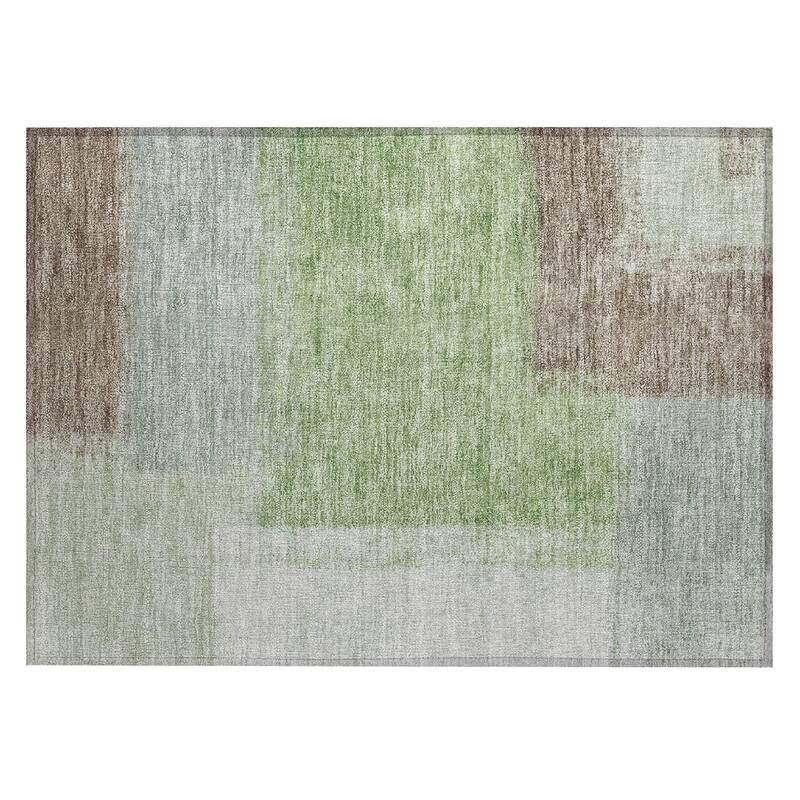 Machine Washable Indoor/ Outdoor Solid Contemporary Chantille Rug