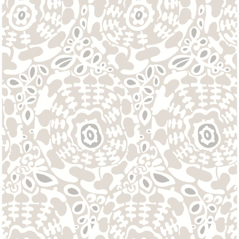 A-Street Prints Divine Grey Abstract Medallion Wallpaper