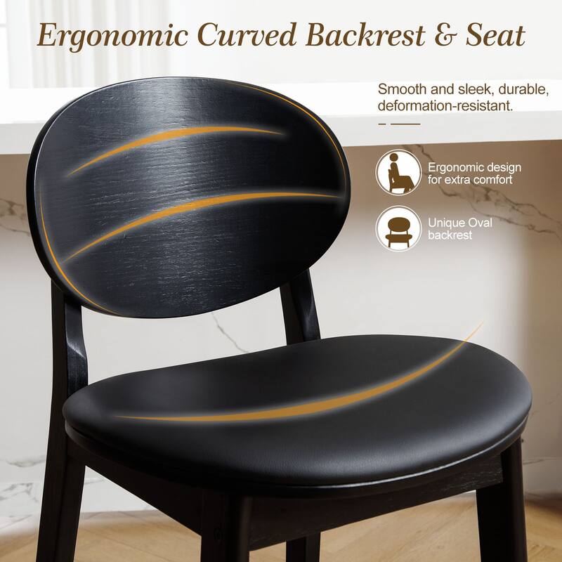 26-Inch Upholstered Wood Counter Stool/ Barstools - 37.4"H x 17.3"W x 18.7"D
