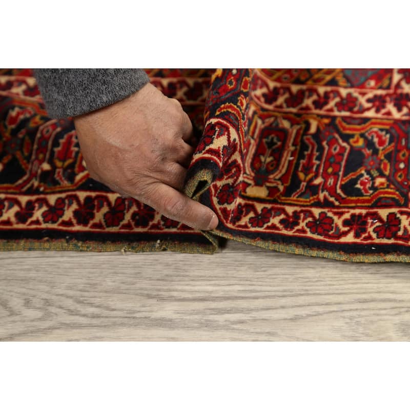 Vintage Madder Vegetable Dye Sarouk Farahan Persian Area Rug Handmade - 4'1" x 5'6"