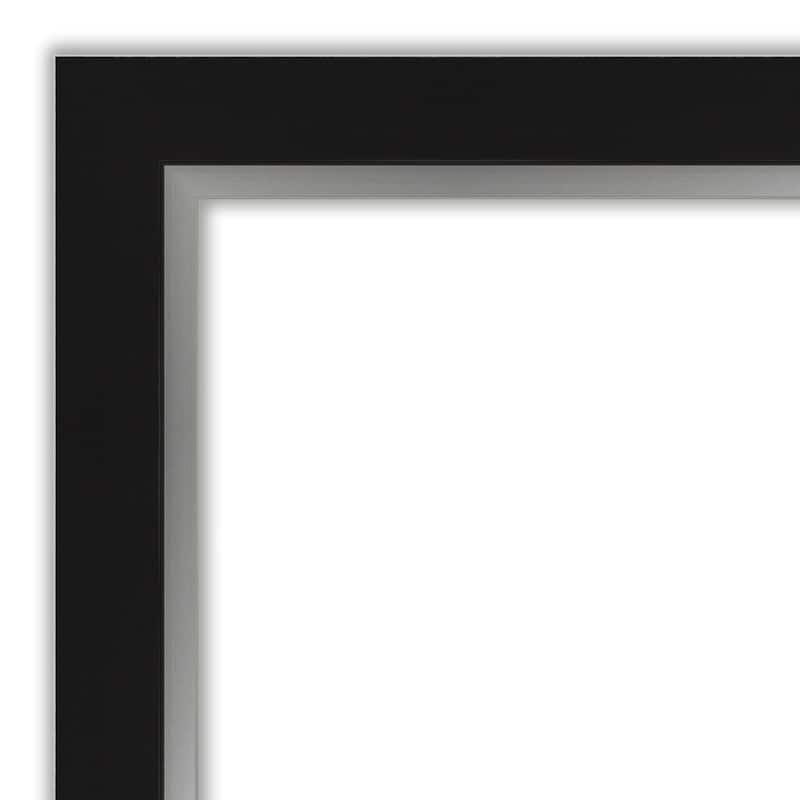 Beveled Bathroom Wall Mirror - Eva Black Silver Frame