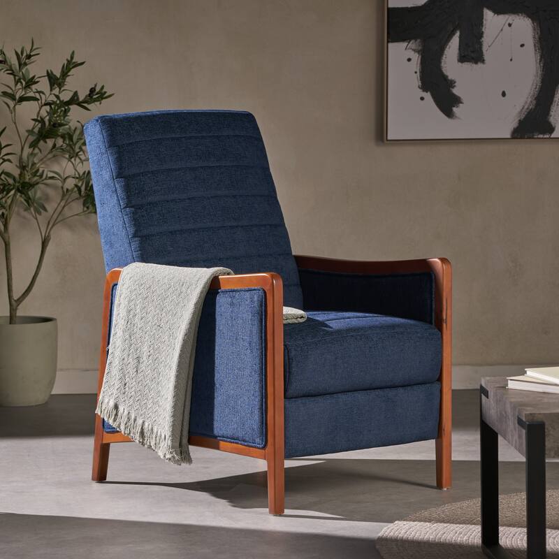 Mid Century Modern Fabric Pushback Recliner