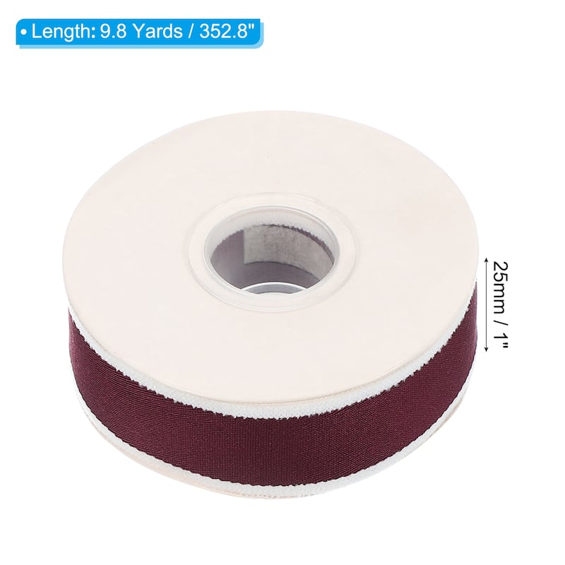 Christmas Striped Ribbon, Candy Ribbon Roll Fabric - Red - 9.8 Yards x 1"